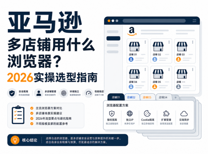 亚马逊多店铺用什么浏览器？2026实操选型指南
