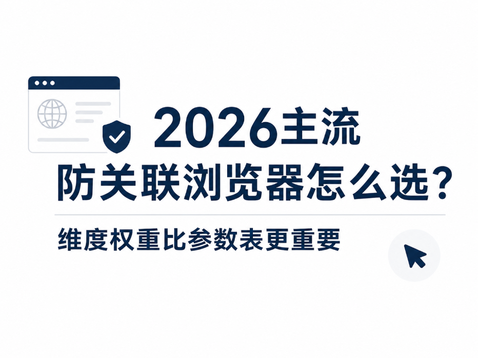 2026主流防关联浏览器怎么选？维度权重比参数表更重要