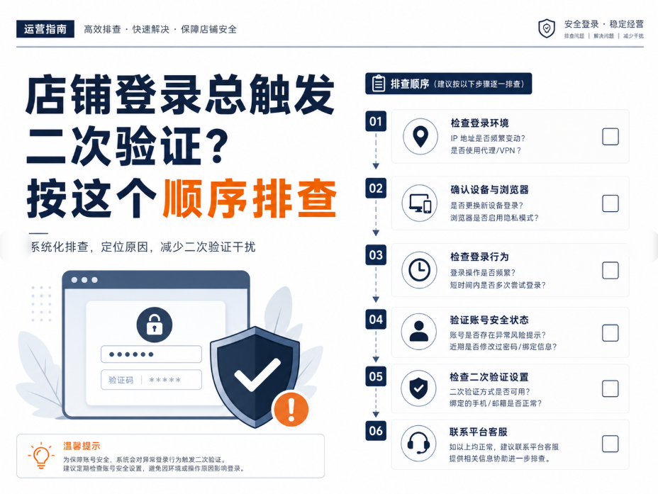店铺登录总触发二次验证？按这个顺序排查