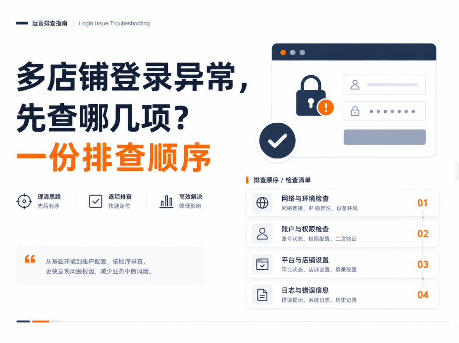 多店铺登录异常，先查哪几项？一份排查顺序
