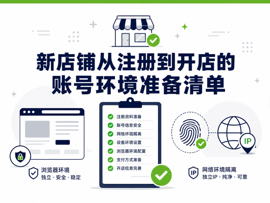 新店铺从注册到开店的账号环境准备清单