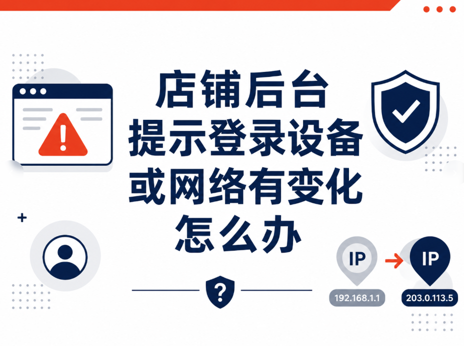 店铺后台提示登录设备或网络有变化怎么办